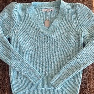 LOFT Ribbed V-Neck Sweater, XS